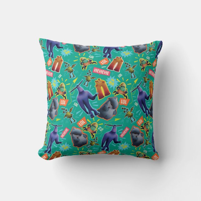 Monsters at Work | MIFT Laughter Pattern Throw Pillow (Front)