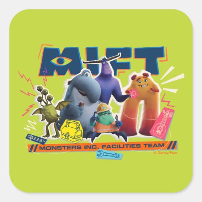 Monsters at Work | Monsters Inc. Facility Team Square Sticker (Front)