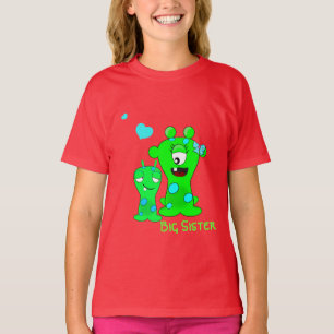 Monsters, Big Sister, Little Brother Cartoon T-Shirt