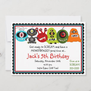 Monsters Birthday Invitation