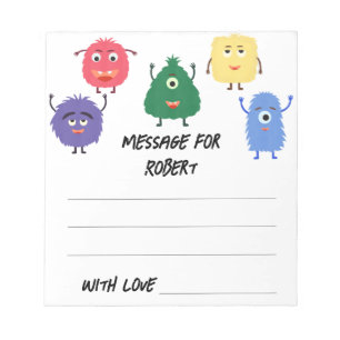 Monsters Birthday time capsule message Notepad