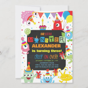 Monsters boy birthday invitation, any age. invitation