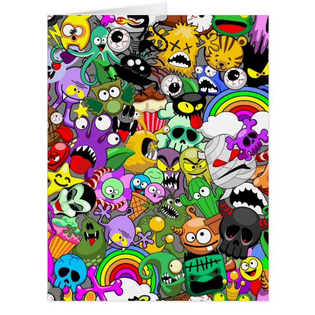 Monsters Cute Characters Halloween Pattern  (Front)