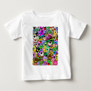 Monsters Cute Characters Halloween Pattern Baby T-Shirt
