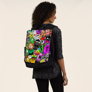 Monsters Cute Characters Halloween Pattern  Backpack