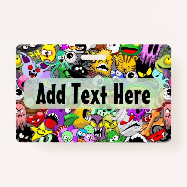 Monsters Cute Characters Halloween Pattern  Badge (Front)