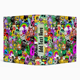 Monsters Cute Characters Halloween Pattern  Binder