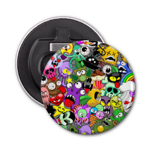 Monsters Cute Characters Halloween Pattern  Bottle Opener