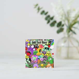 Monsters Cute Characters Halloween Pattern  Card