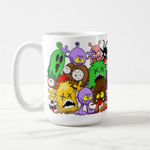 Monsters Cute Characters Halloween Pattern  Coffee Mug
