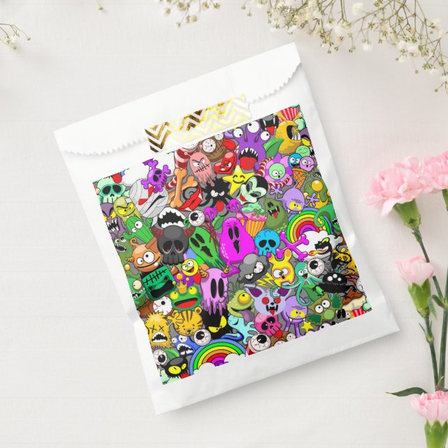 Monsters Cute Characters Halloween Pattern  Favour Bag (Sealed)