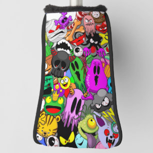 Monsters Cute Characters Halloween Pattern  Golf Head Cover
