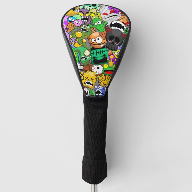 Monsters Cute Characters Halloween Pattern  Golf Head Cover (Front)