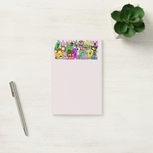 Monsters Cute Characters Halloween Pattern  Post-it Notes