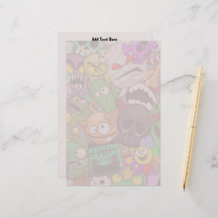 Monsters Cute Characters Halloween Pattern  Stationery