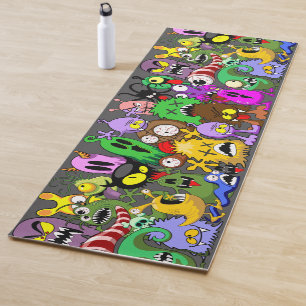 Monsters Cute Characters Halloween Pattern  Yoga Mat