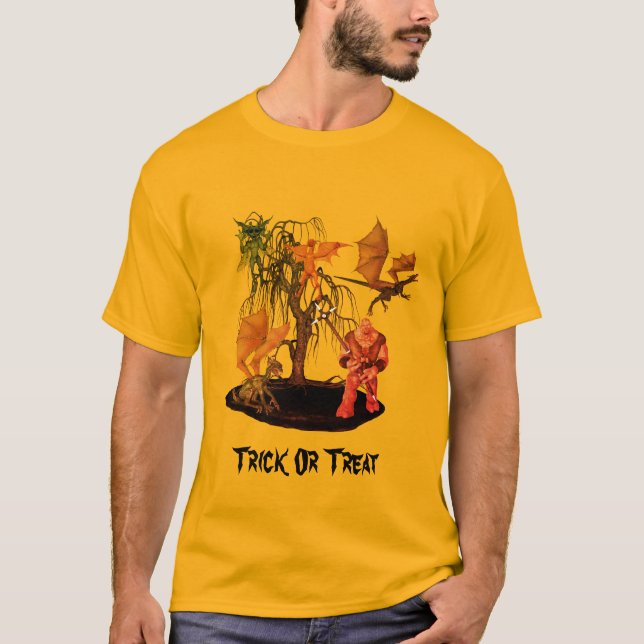 Monsters Goblins Creatures Halloween  T-Shirt (Front)