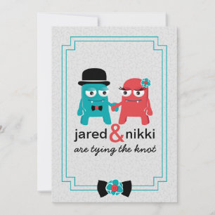 Monsters In Love Wedding Invitation