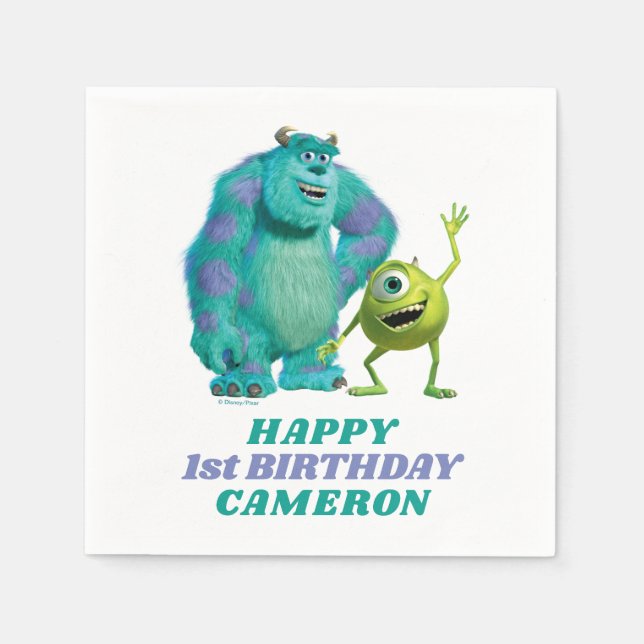 Monsters Inc. 1st Birthday Napkin (Front)
