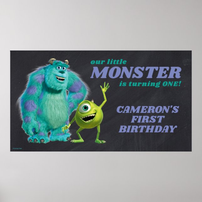 Monsters Inc. 1st Birthday Poster (Front)