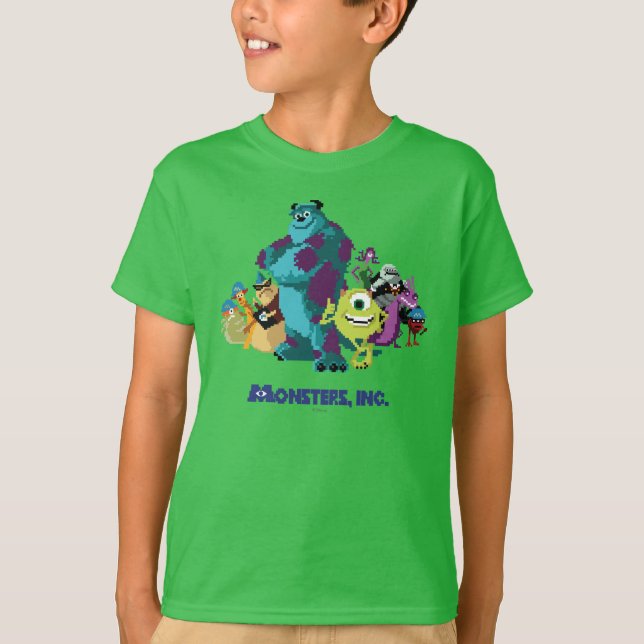 Monsters Inc 8Bit Mike, Sully, and the Gang T-Shirt (Front)