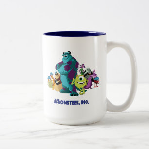Monsters Inc 8Bit Mike, Sully, and the Gang Two-Tone Coffee Mug