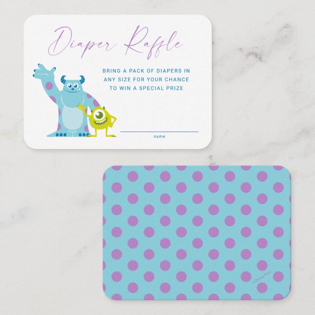 Monsters Inc. Baby Shower | Books for Baby Place Card (Front/Back)