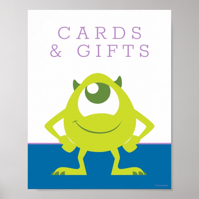 Monsters Inc. Baby Shower Cards & Gifts Poster (Front)