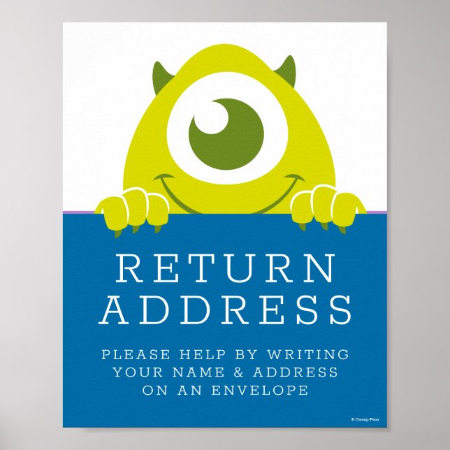 Monsters Inc. Baby Shower Return Address Envelope Poster (Front)