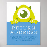 Monsters Inc. Baby Shower Return Address Envelope