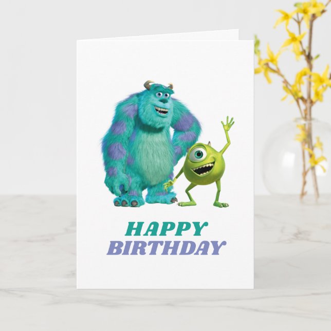 Monsters Inc. Birthday Card (Yellow Flower)