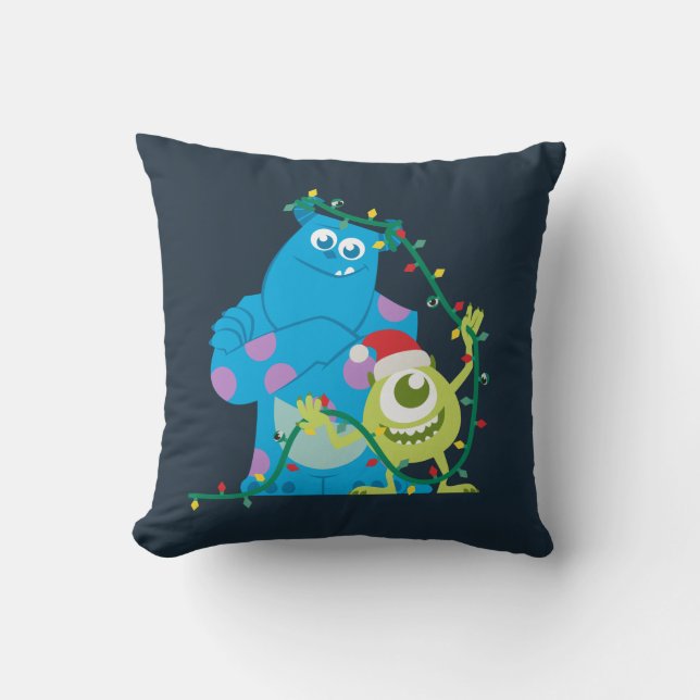Monsters Inc. | Christmas - Sulley & Mike Throw Pillow (Front)