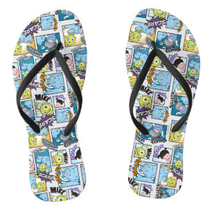 Monsters, Inc.   Comic Pattern Mania Flip Flops