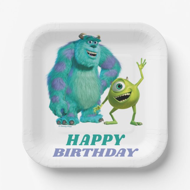Monsters Inc. Happy Birthday Paper Plate (Front)