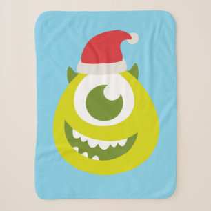 Monsters Inc.   Mike in Santa Hat Sherpa Blanket