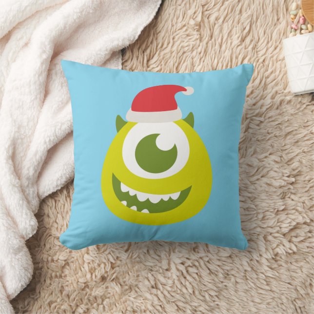 Monsters Inc. | Mike in Santa Hat Throw Pillow (Blanket)