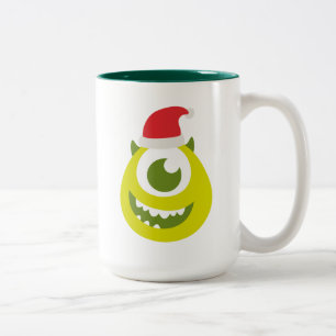 Monsters Inc. Mike in Santa Hat Two-Tone Coffee Mug