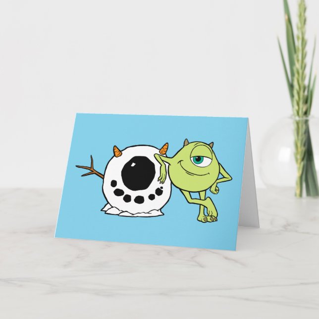 Monsters Inc. | Mike & Snowman Card (Front)