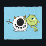 Monsters Inc. | Mike & Snowman Fleece Blanket<br><div class="desc">Check out this fun Monsters,  Inc. Christmas design featuring Mike.</div>
