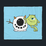 Monsters Inc. | Mike & Snowman Fleece Blanket<br><div class="desc">Check out this fun Monsters, Inc. Christmas design featuring Mike.</div>