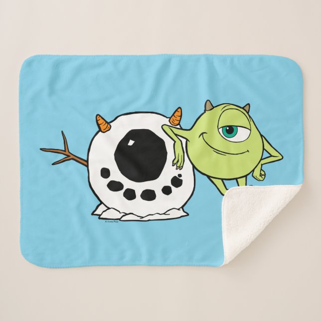 Monsters Inc. | Mike & Snowman Sherpa Blanket (Front (Horizontal))