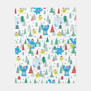 Monsters Inc.   Mike & Sulley Christmas Pattern Fleece Blanket
