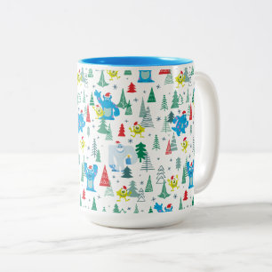 Monsters Inc.   Mike & Sulley Christmas Pattern Two-Tone Coffee Mug