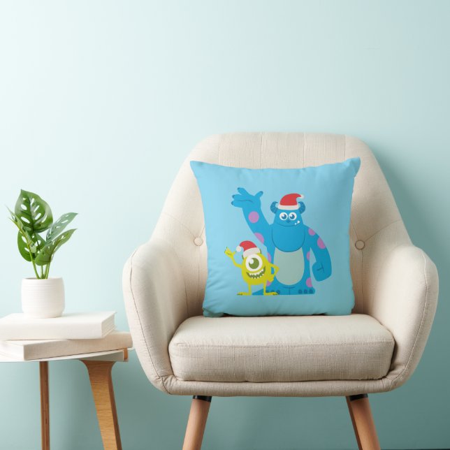 Monsters Inc. | Mike & Sulley Santa Claus Wave Throw Pillow (Chair)
