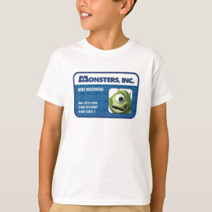 Monsters Inc. Mike Wazowski employee ID card T-Shirt