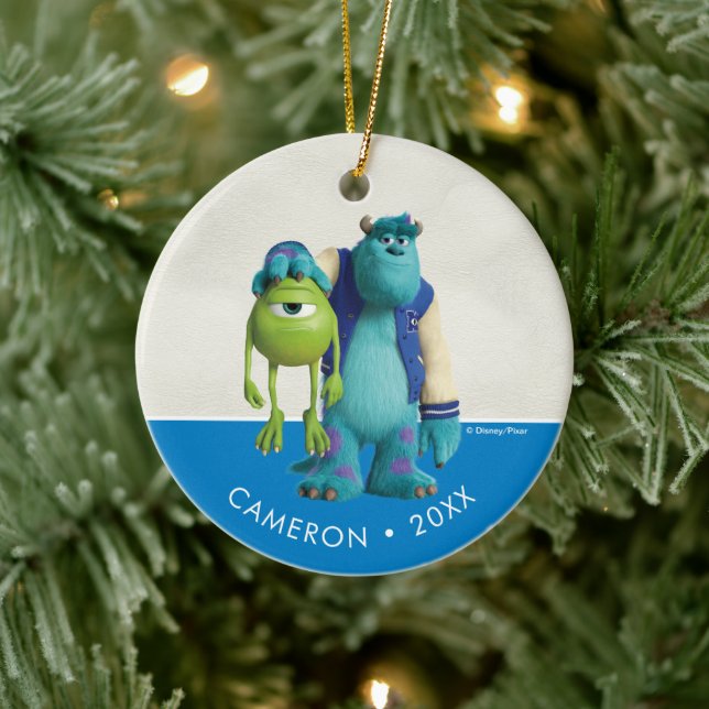 Monsters Inc. | Sulley Holding Mike Ceramic Ornament (Tree)