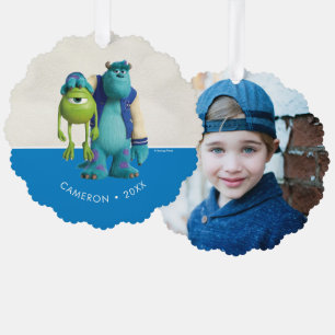 Monsters Inc.   Sulley Holding Mike Ornament Card