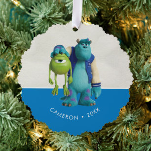 Monsters Inc.   Sulley Holding Mike Ornament Card