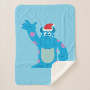 Monsters Inc.   Sulley Santa Hat Wave Sherpa Blanket