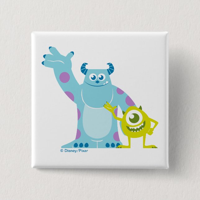 Monsters Inc. Very Nice Monster 2 Inch Square Button (Front)